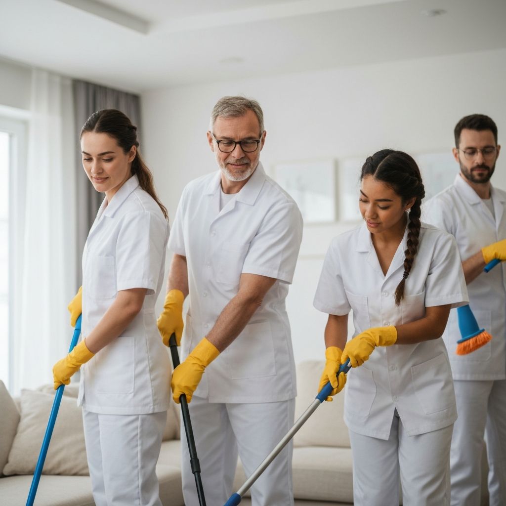 Professional cleaning team
